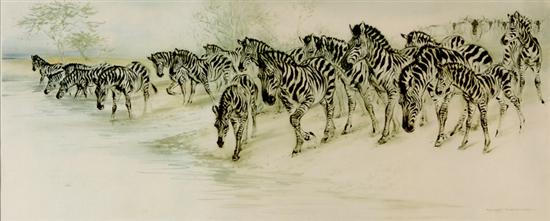 Appraisal: Ralph Thompson British b ZEBRAS color lithograph framed signed numbered