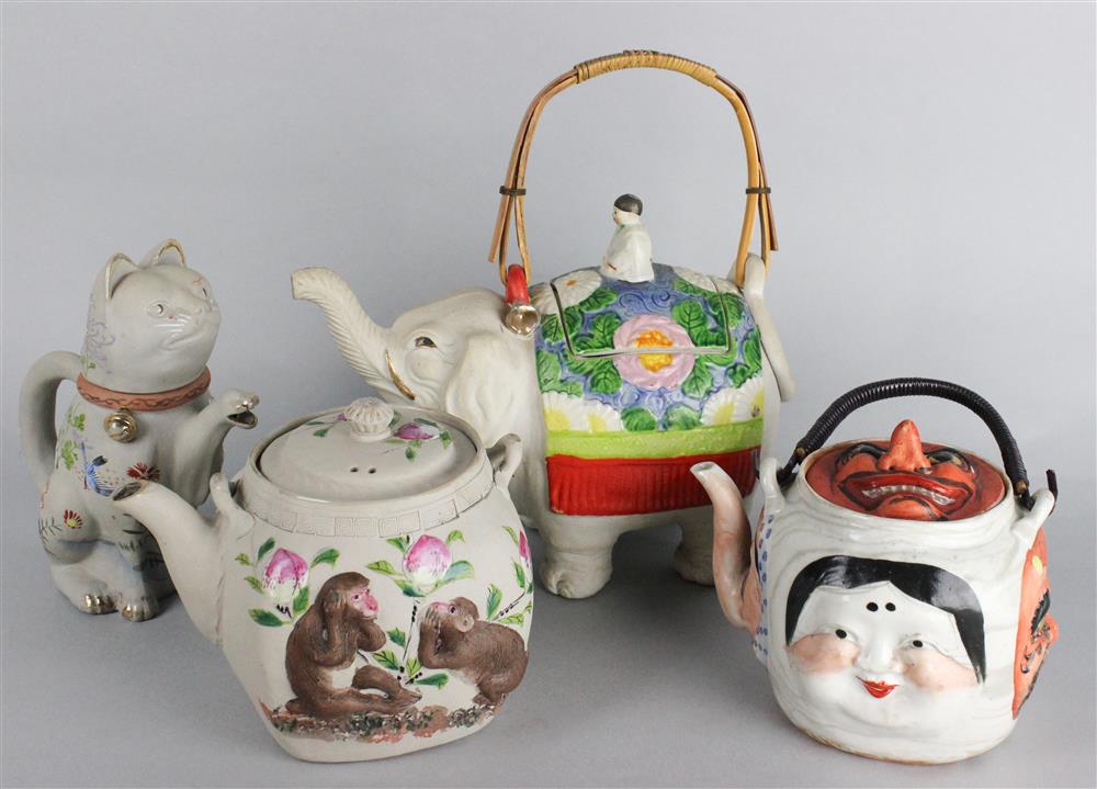 Appraisal: GROUP OF FOUR BANKO TEAPOTS SOME SIGNED first signed with