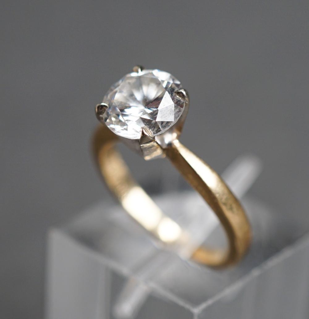 Appraisal: -Karat Yellow-Gold and Cubic Zirconia Ring gross dwt Size