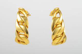 Appraisal: Cartier Gold Open Hoop Earrings Cartier gold open hoop earrings