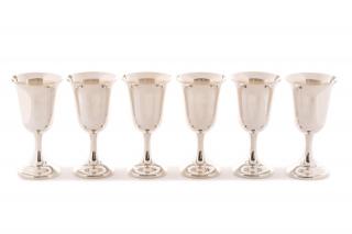 Appraisal: Set of Wallace Sterling Silver Wine Goblets R Wallace Sons