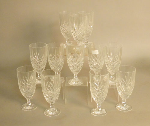 Appraisal: Set of twelve crystal wines probably Waterford