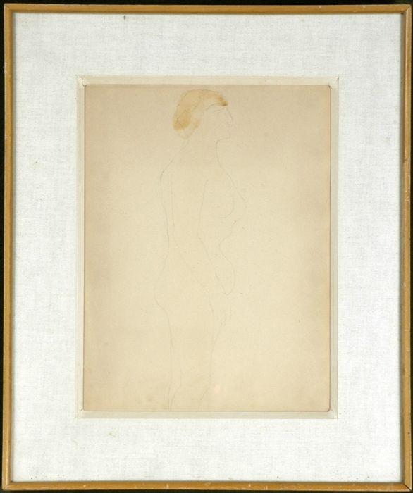 Appraisal: After Auguste Rodin Female Figure Watercolor and pencil on paper