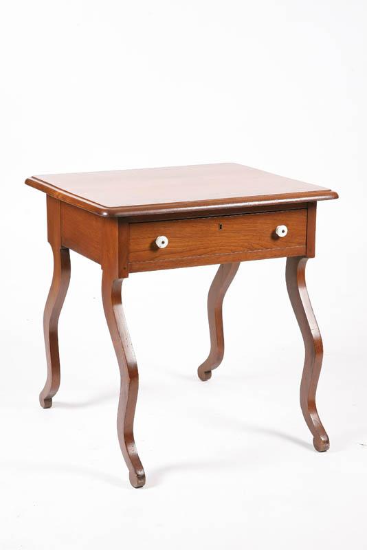 Appraisal: ONE DRAWER STAND Interesting form in cherry with a molded