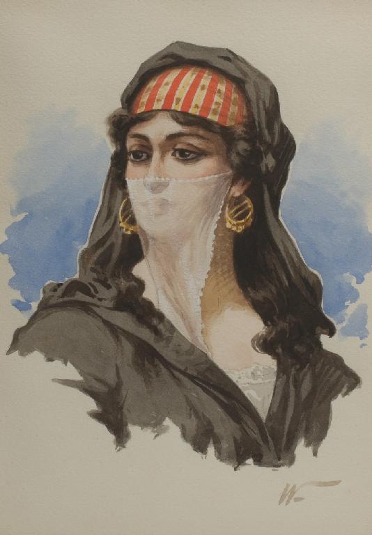 Appraisal: PORTRAIT OF A NORTH AFRICAN WOMAN EARLY th CENTURY signed