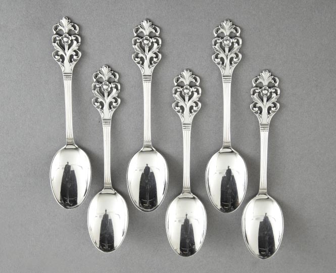 Appraisal: Set of Six Theodore Marthinsen Norway Sterling Silver After-Dinner Coffee