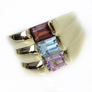 Appraisal: Vintage Karat Yellow Gold and Multi Gemstone Ring Signed K