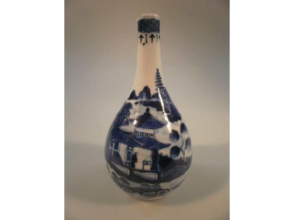 Appraisal: A Chinese ovoid blue and white vase decorated with rural