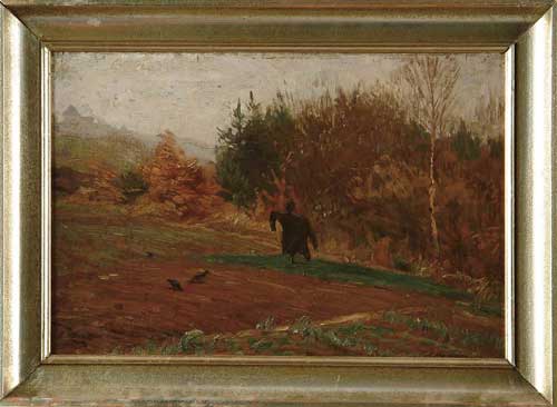 Appraisal: ARTHUR WANSLEBEN German - HERBSTSTIMMUNG Oil on canvas scene shows