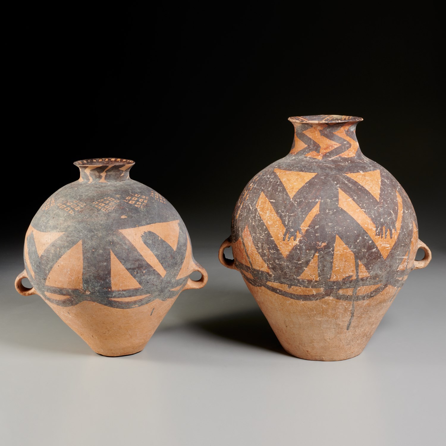 Appraisal: CHINESE NEOLITHIC PAINTED TERRACOTTA VESSELS Possibly rd Millenium B C