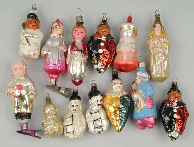 Appraisal: Lot of Figural Ornaments Description Two ornaments are clip-ons Some