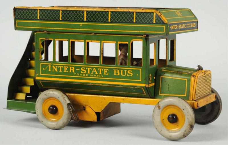 Appraisal: Tin Litho Strauss Inter-State Bus Toy American Working Marked on