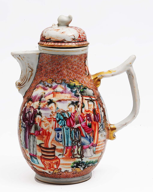 Appraisal: A Chinese porcelain coffee potQianlong - the body decorated in