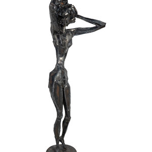 Appraisal: Lorenzo Indrimi Italian b Untitled Standing Woman Metal Sculptural Work