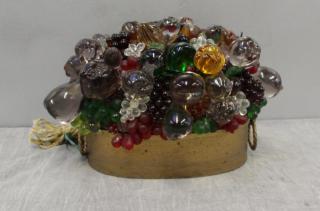 Appraisal: Art Deco Glass Fruit Basket Lamp The oval container with