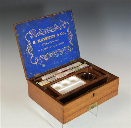 Appraisal: A th century paintbox By G Rowney Co the interior