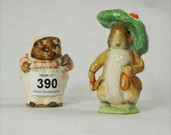 Appraisal: Beswick Beatrix Potter Figures Mrs Tiggywinkle and Benjamin Bunny both