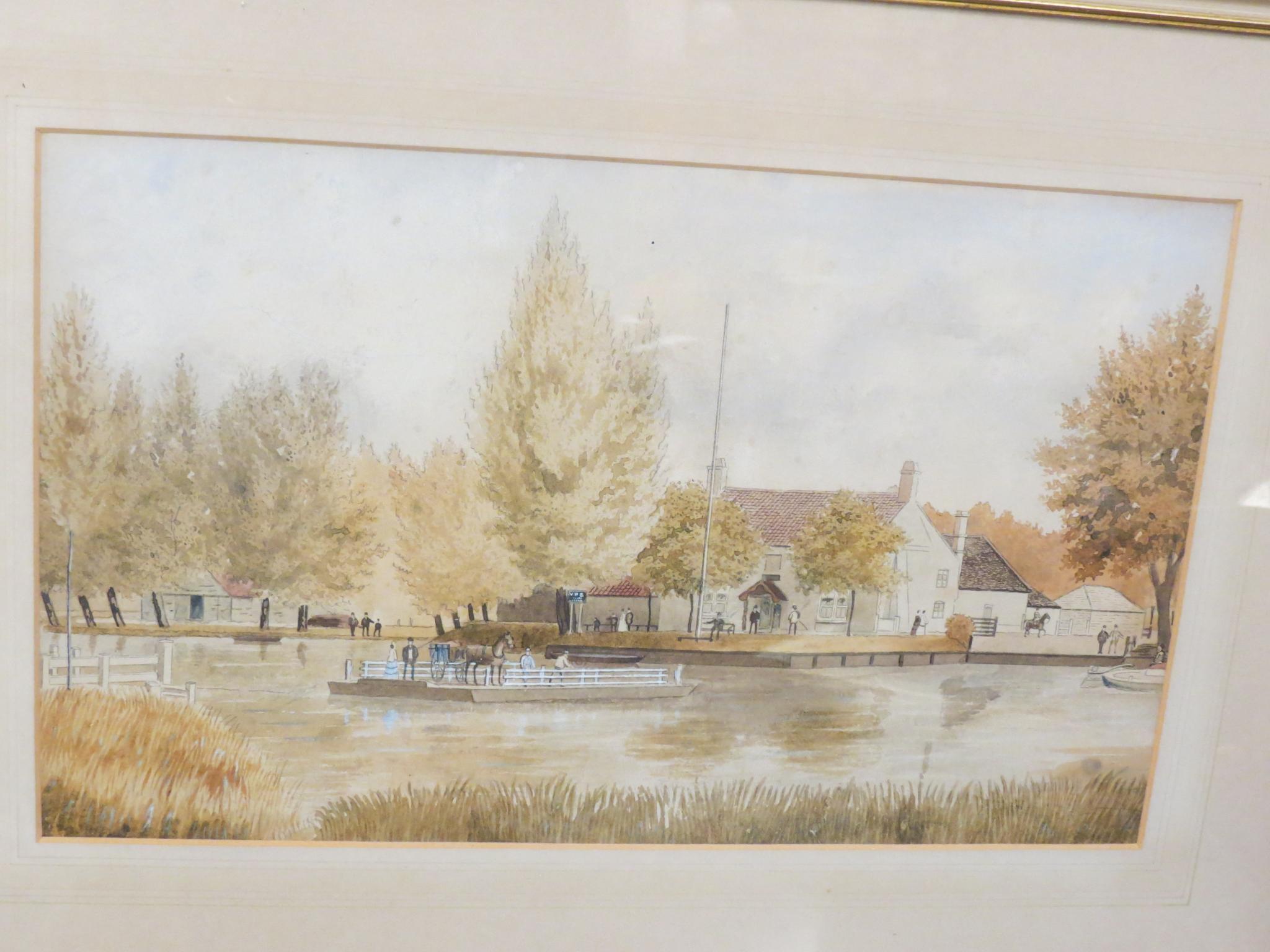 Appraisal: A th century watercolour Reedham Ferry Norfolk an early th