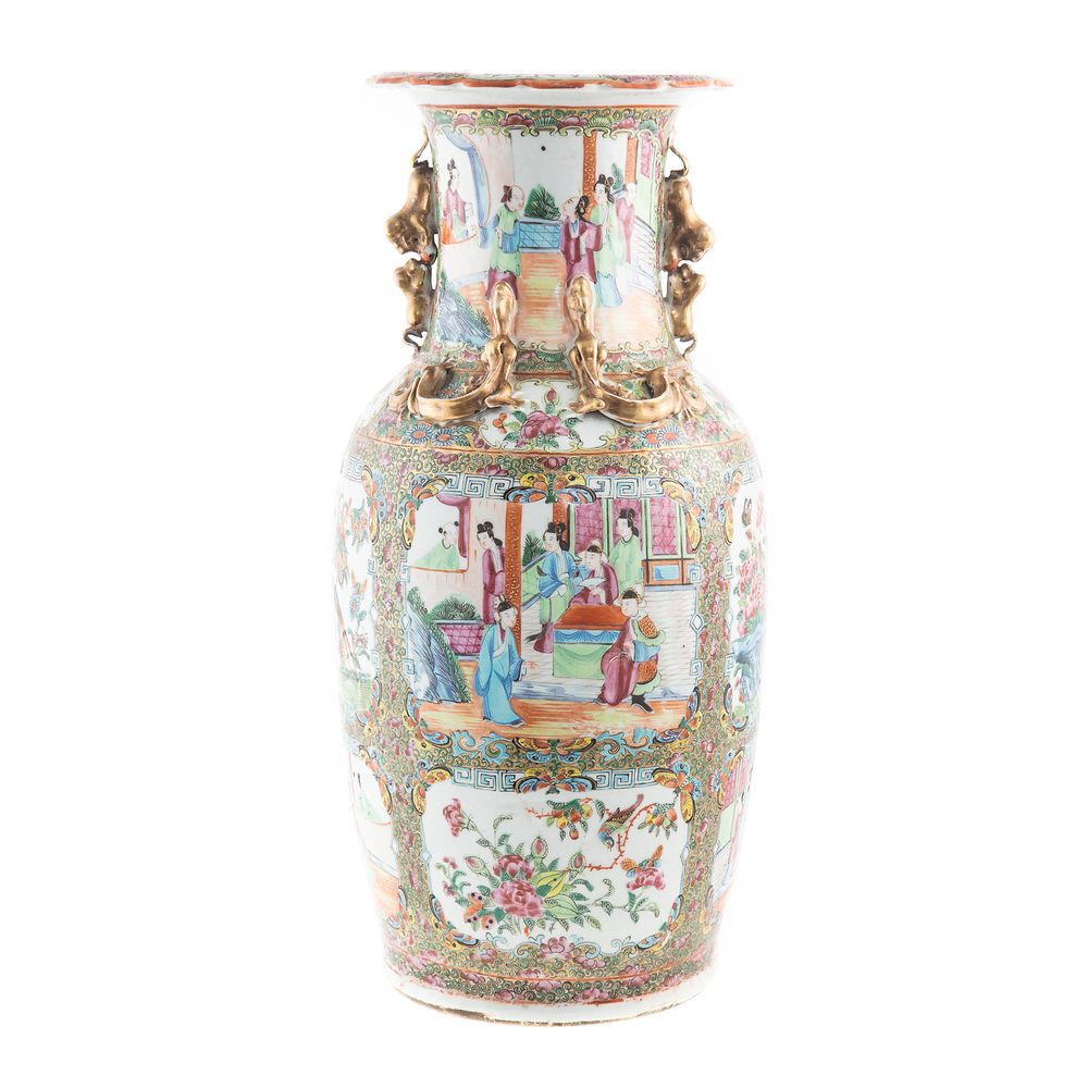 Appraisal: Chinese Export Rose Medallion Vase Circa in H Condition Good