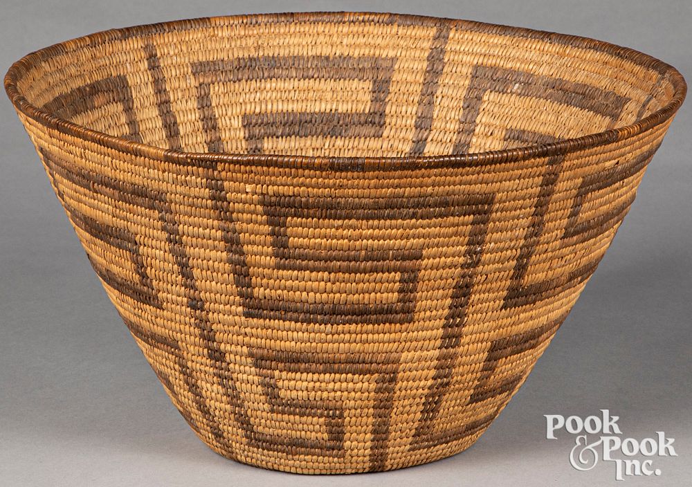 Appraisal: Pima Indian coiled basket Pima Indian coiled basket early th