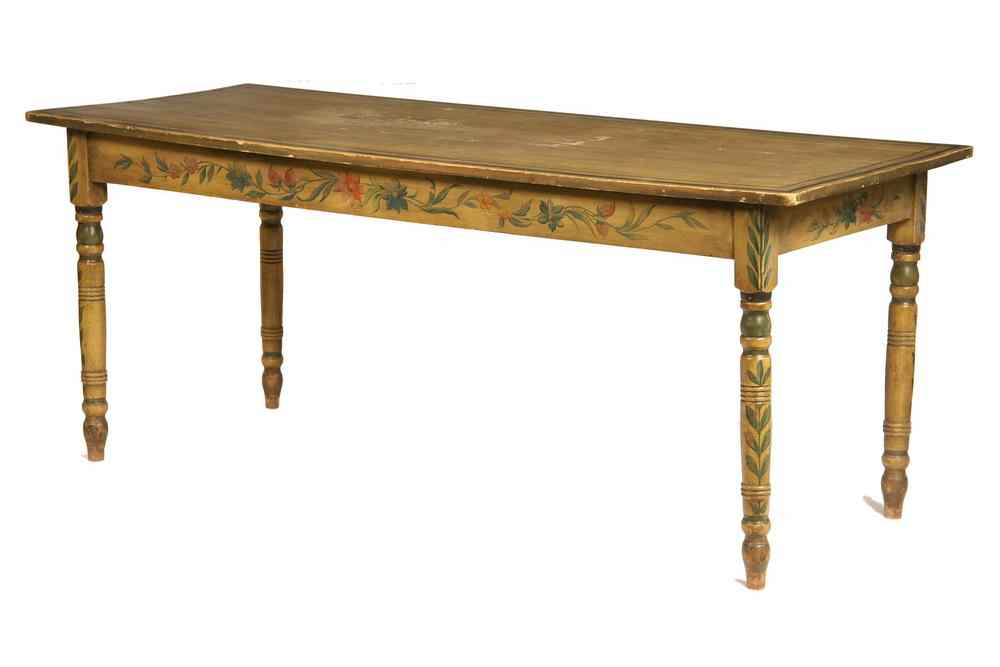 Appraisal: PAINTED DINING TABLE - Maine Paint Decorated Dining Table th