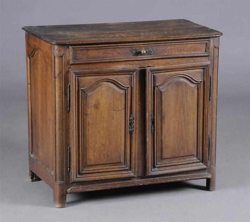 Appraisal: LOUIS XV STYLE PROVINCIAL STAINED OAK SIDE CABINET The molded