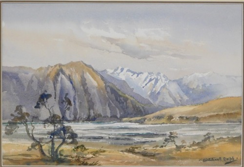 Appraisal: Mary Birtchnell Delph New Zealand - Mountainous landscape watercolour signed