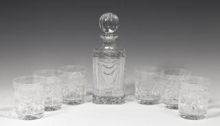 Appraisal: Seven Piece Crystal Liqueur Set th c consisti Seven Piece