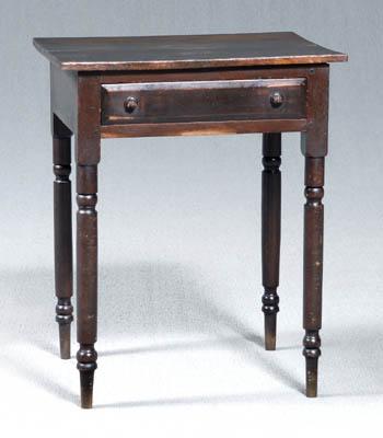 Appraisal: Southern walnut one drawer stand poplar secondary beveled drawer front