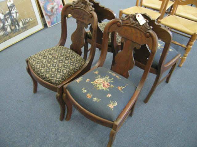 Appraisal: Victorian Chairs two with needlepoint seats