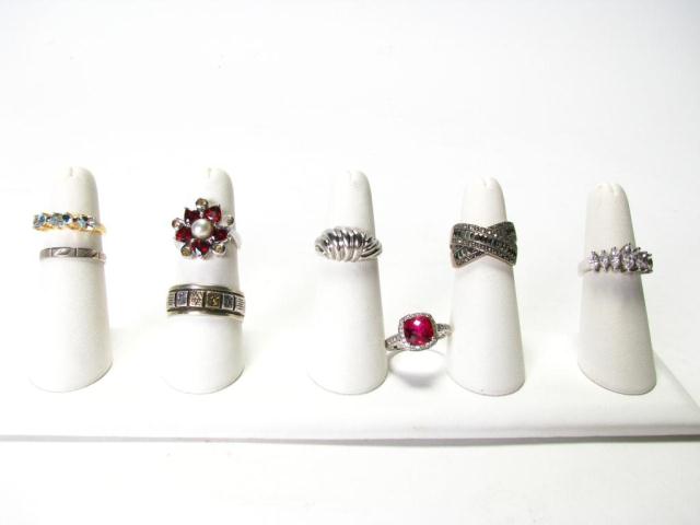 Appraisal: Eight Assorted Design Sterling Silver Rings approximately