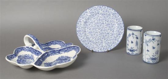 Appraisal: A Collection of English Blue and White Transfer Articles Diameter