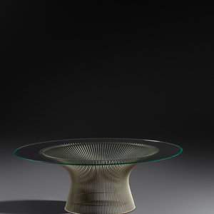 Appraisal: Warren Platner American - Coffee TableKnoll USA chrome-plated steel glass