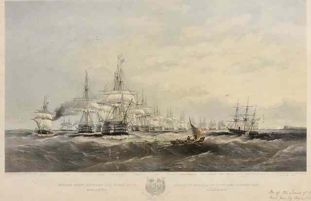 Appraisal: AFTER OSWALD WALTERS BRIERLY'English Fleet Entering the Great Belt' 'Sending