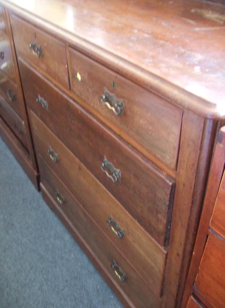 Appraisal: A Victorian mahogany chest of two short and three long