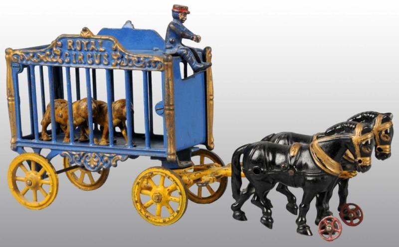 Appraisal: Cast Iron Hubley -Horse Royal Circus Cage Wagon Description Includes