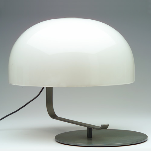 Appraisal: FRANCO ALBINI Table lamp with white plastic hemispherical shade and