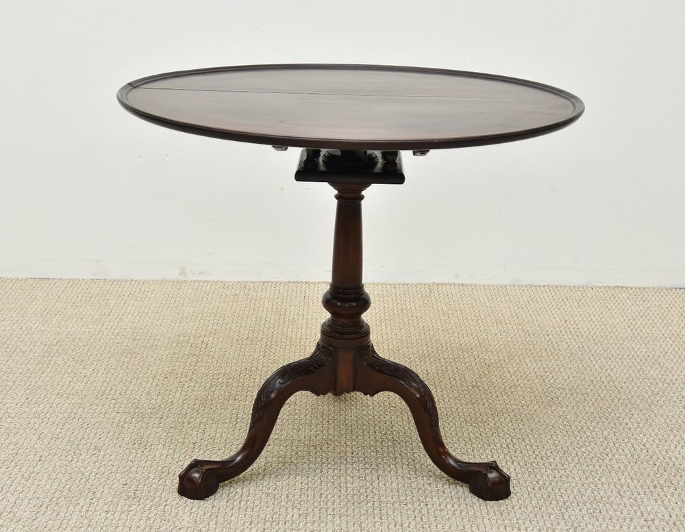 Appraisal: Chippendale Mahogany Tea Table Chippendale mahogany tea table with dish