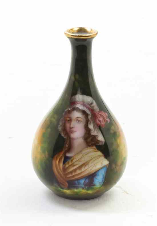 Appraisal: A Royal Strasbourg Porcelain Cabinet Vase decorated with a lady