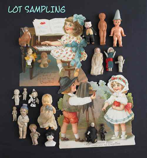 Appraisal: Thirty-three miscellaneous small dolls th th c to include bisque