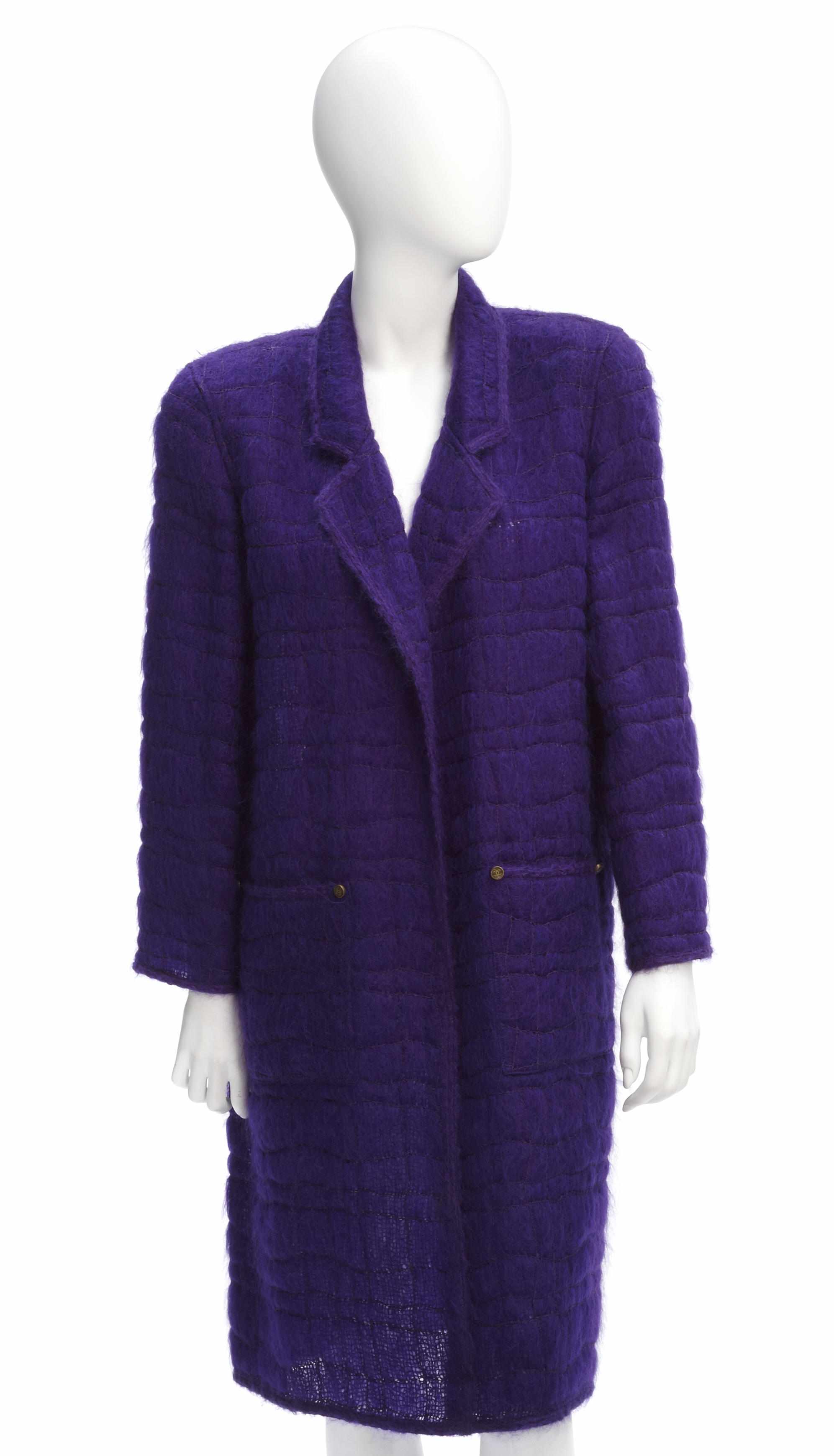 Appraisal: A Chanel purple mohair coat no size label