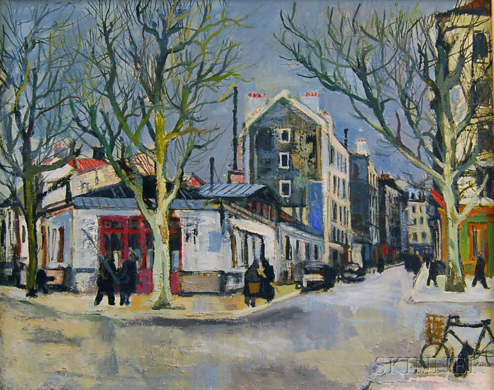 Appraisal: Bernard Lamotte Franco American - Paris Street Scene Possibly Vaugirard