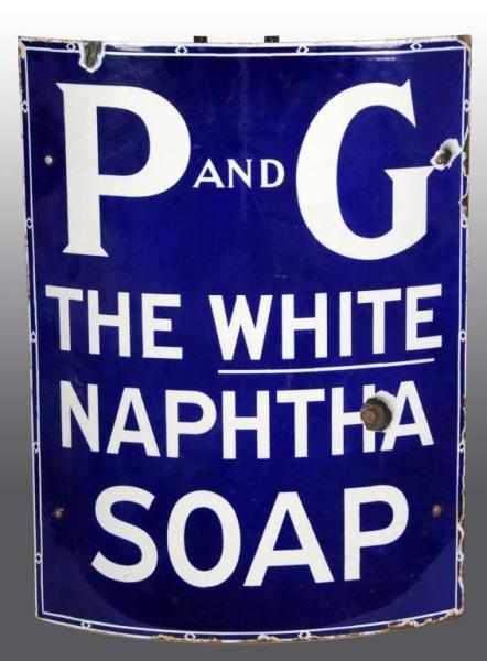 Appraisal: Convex Porcelain P G The White Naphtha Soap Sign Description