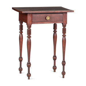 Appraisal: A Classical Cherrywood and Turned Maple Reel-and-Spool Work Table Circa