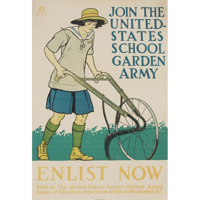 Appraisal: Edward Penfield American - ''Join the United-States School Garden Army