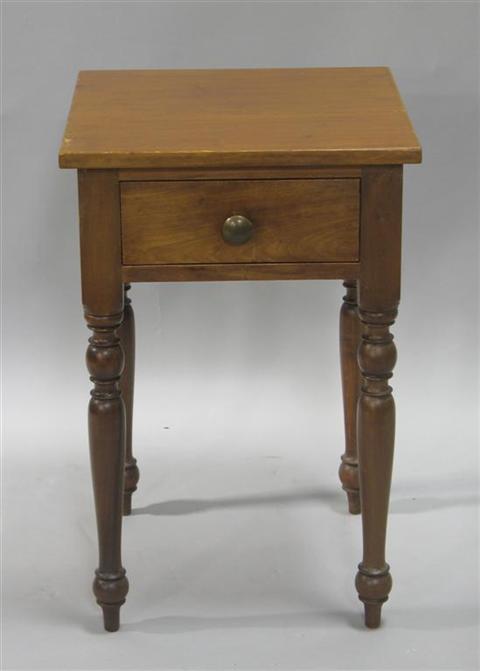 Appraisal: AMERICAN SHERATON STYLE CHERRY WORK TABLE the square top over