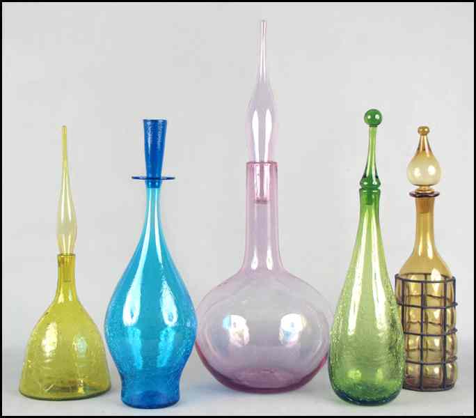 Appraisal: COLLECTION OF BLOWN GLASS DECANTERS Condition No Specific Condition Recorded