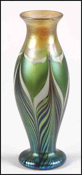 Appraisal: ART GLASS VASE Underside bears an etched signature reading ''L