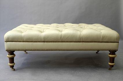 Appraisal: Leather Upholstered Ottoman x x in