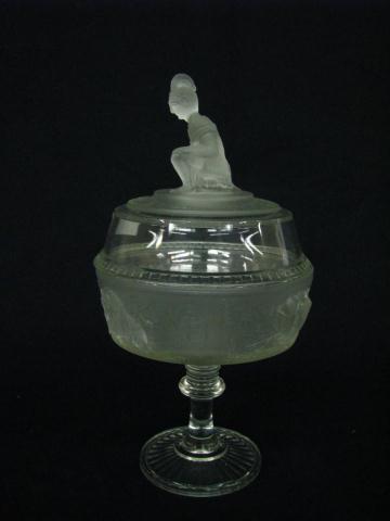 Appraisal: Westward Ho Pattern Glass high diameter pedestal compote